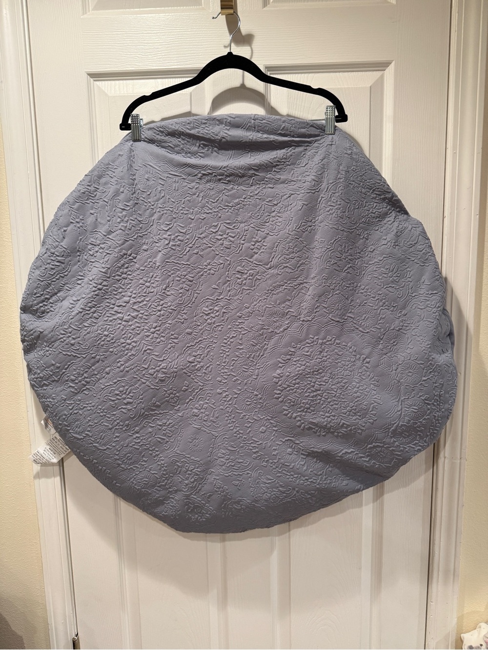36” Blue Round Textured Stitch Floor Pillow Cushion